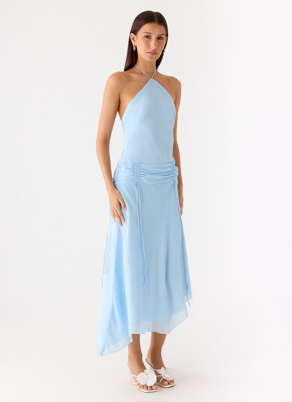 Becerra Chiffon Midi Dress - Blue