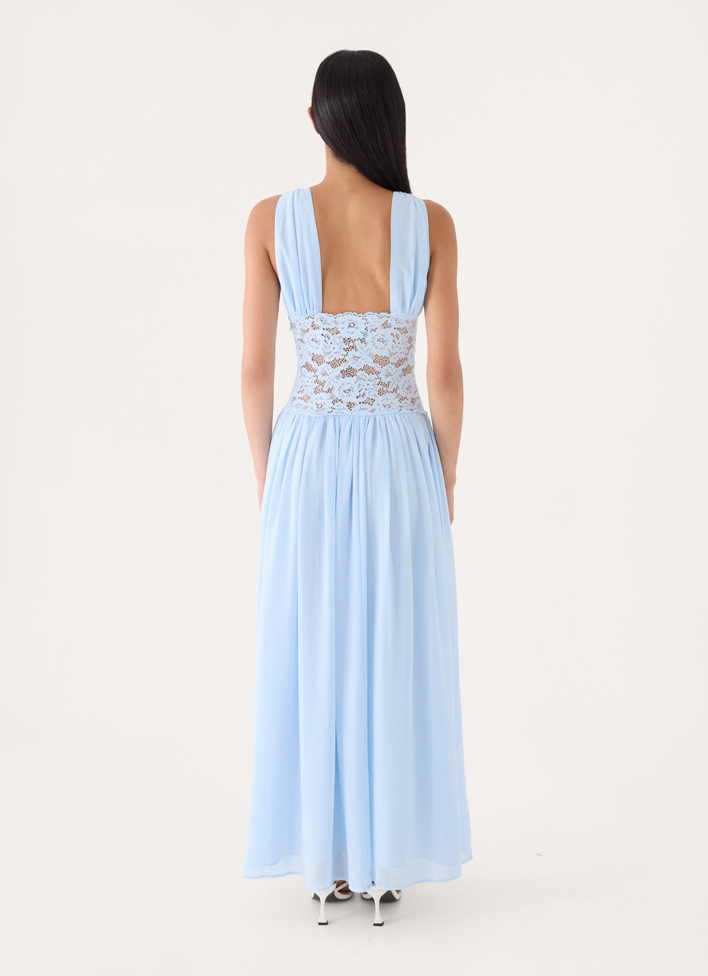 Berdine Lace Maxi Dress - Blue