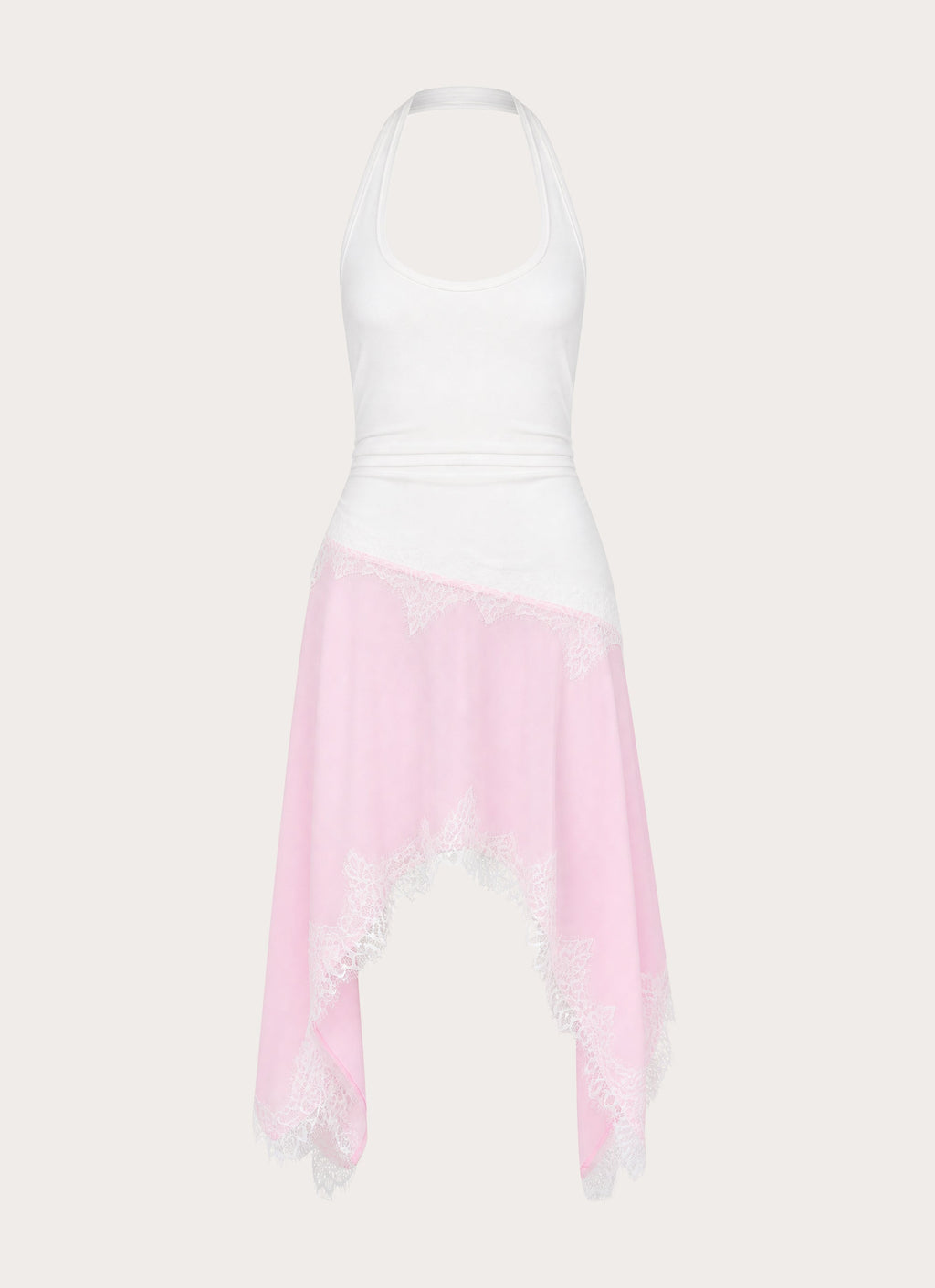 Brionee Midi Dress - White Pink