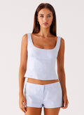 Coastline Bustier Top - Blue