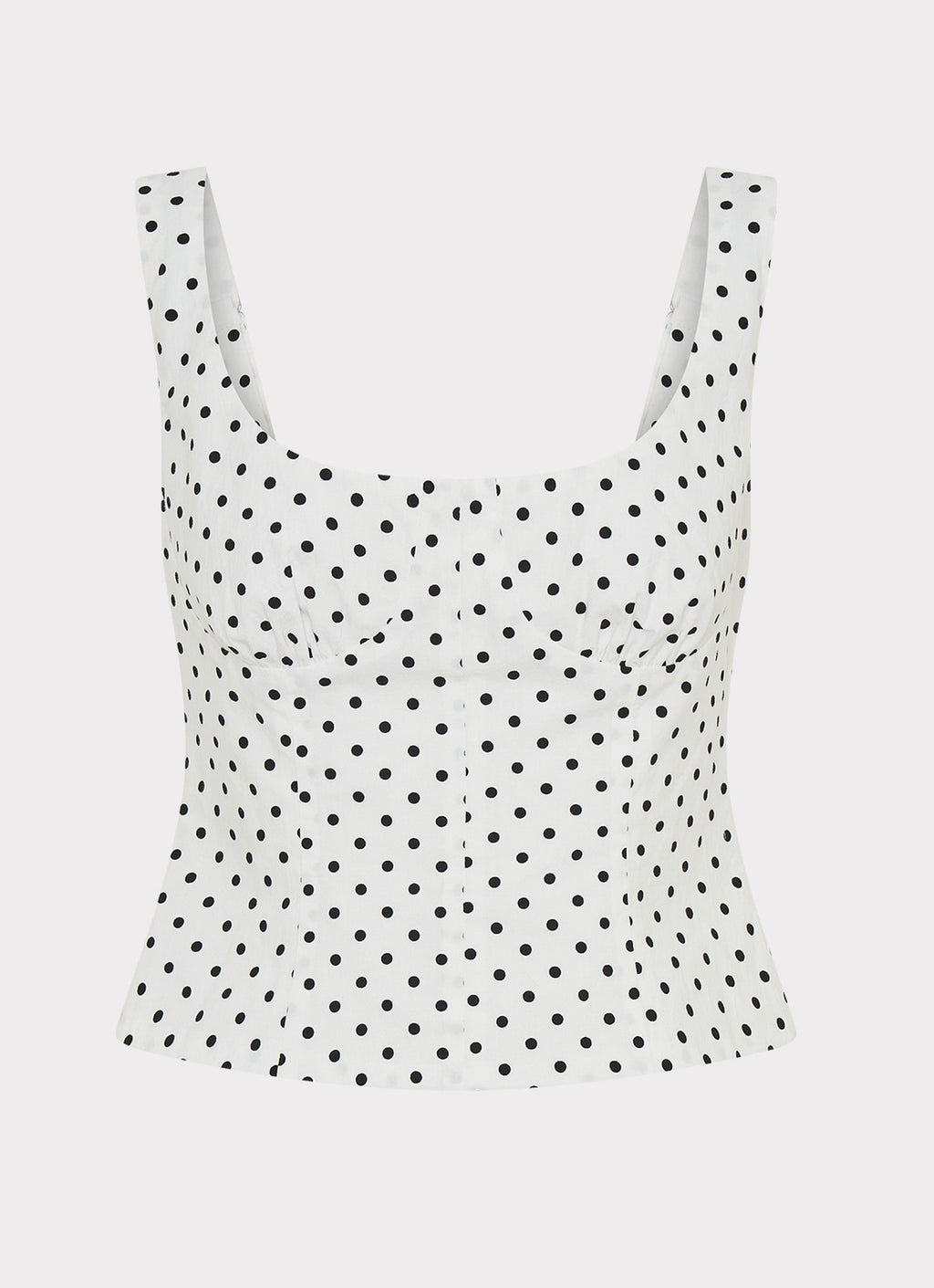 Coastline Bustier Top - White Polka Dot