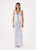 Erinah Sequin Maxi Dress - Blue