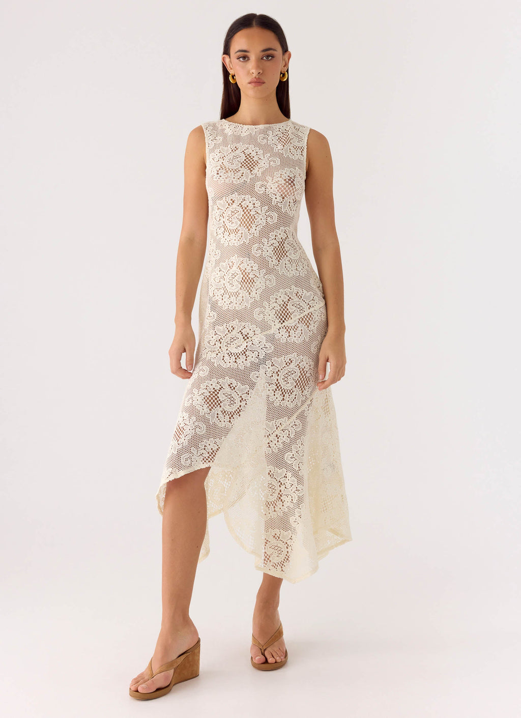 Janayia Midi Dress - Ivory