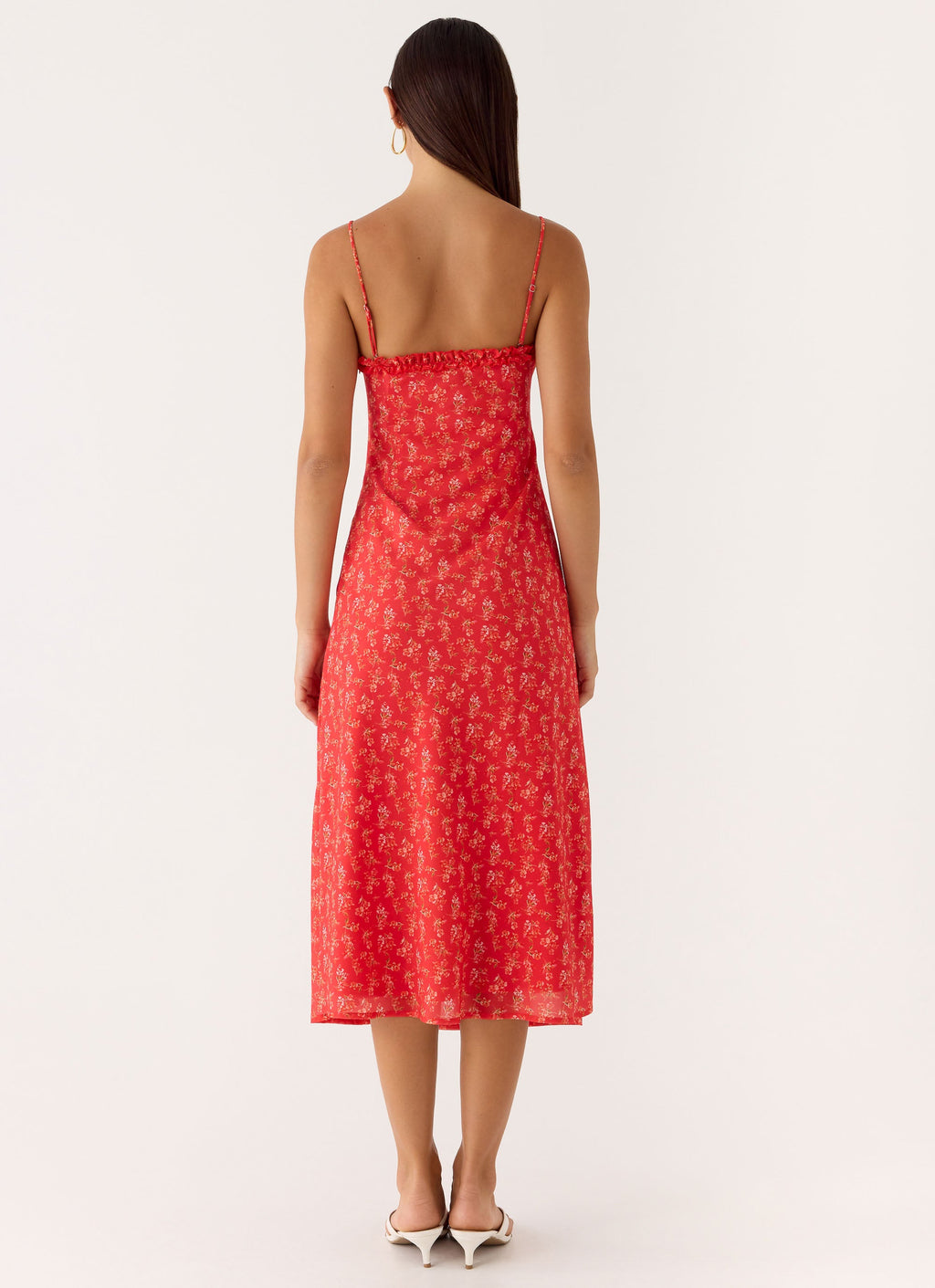 Kahlo Midi Dress - Magenta Red Rose