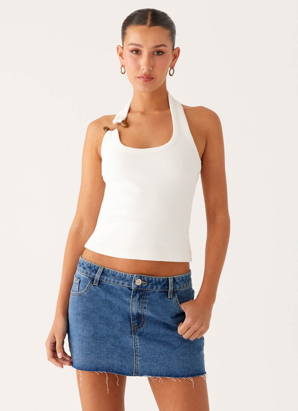 Kamen Low Rise Mini Skirt - Indigo Denim