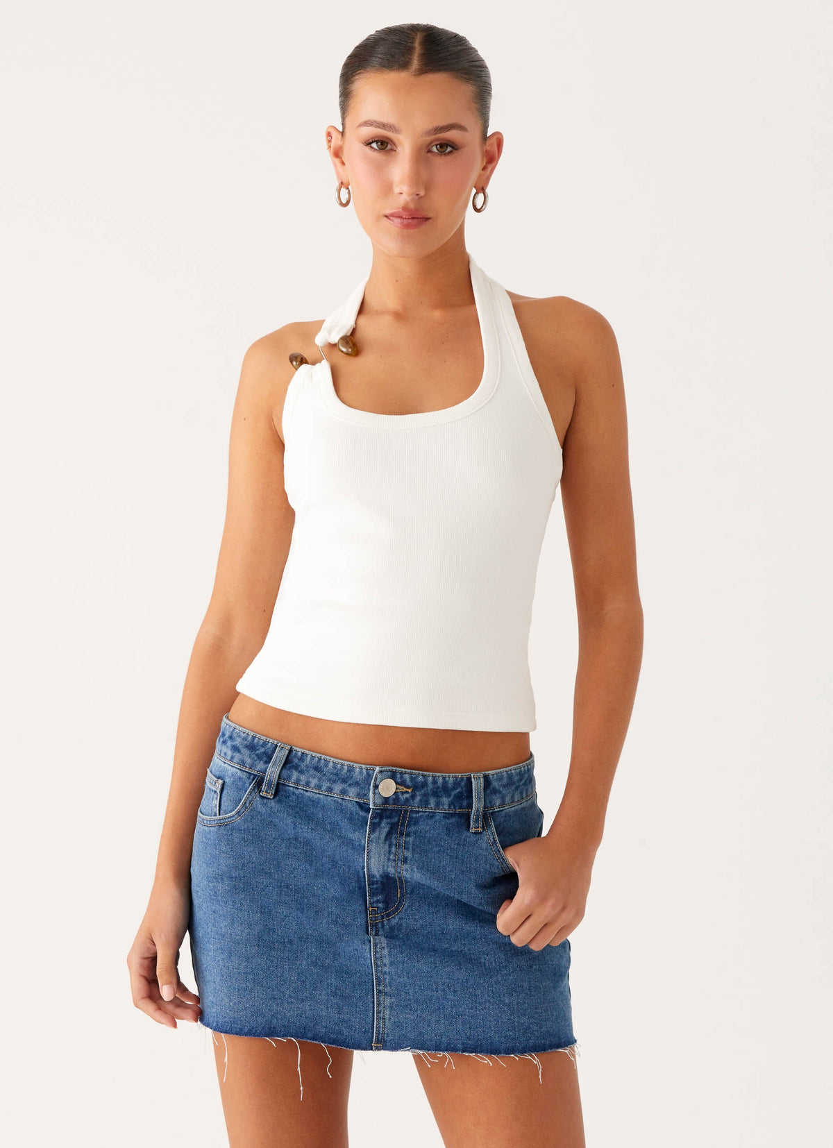 Kamen Low Rise Mini Skirt - Indigo Denim