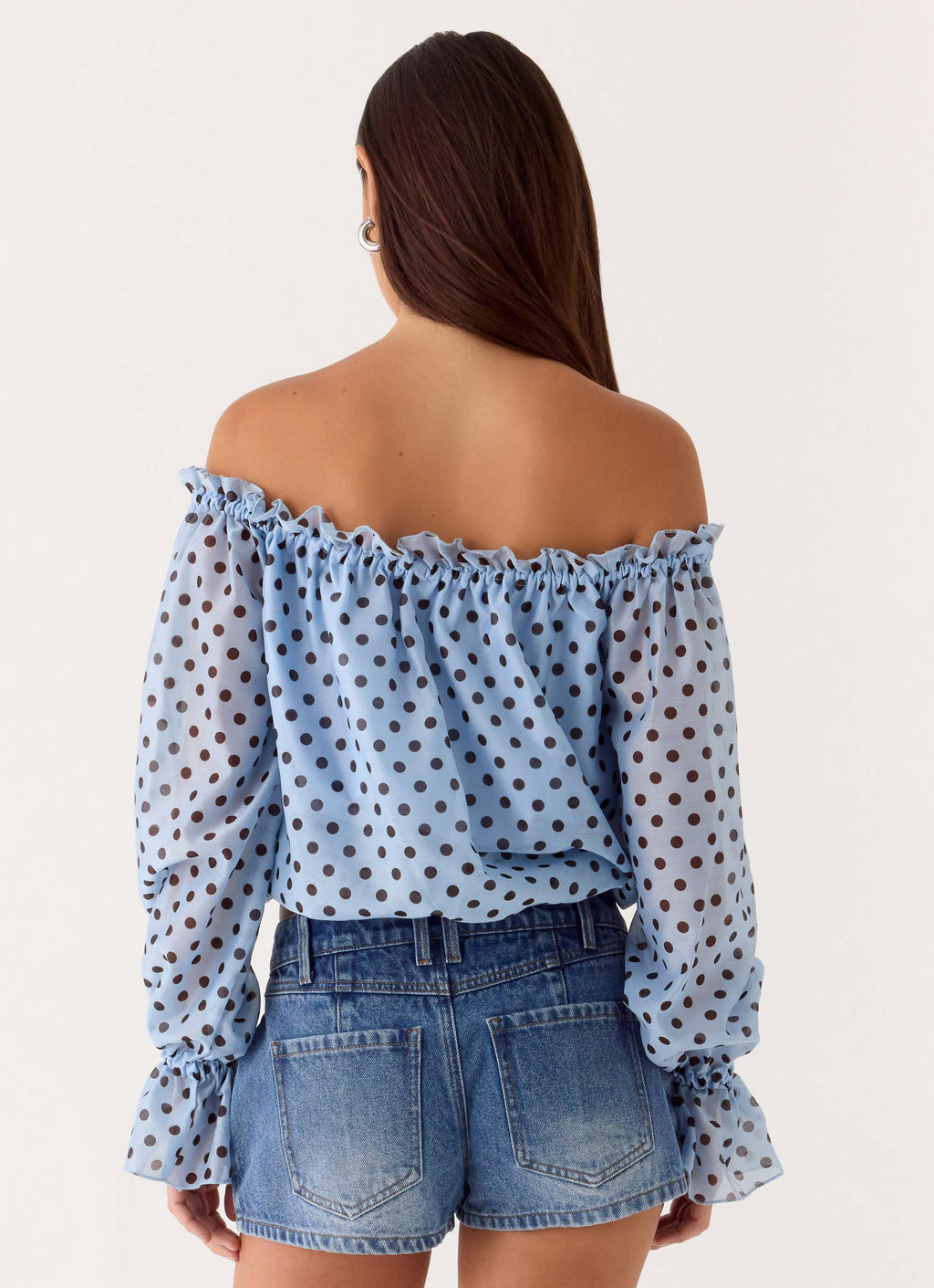 Kayda Low Rise Denim Shorts - Blue Wash