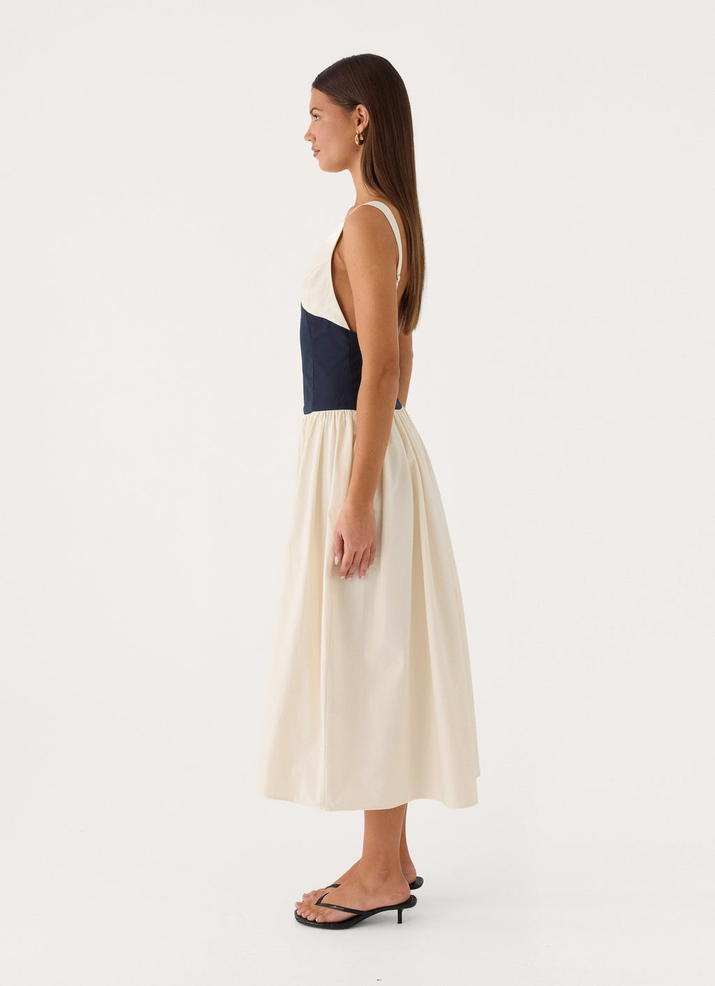 Kendall Midi Dress - Ivory/Black