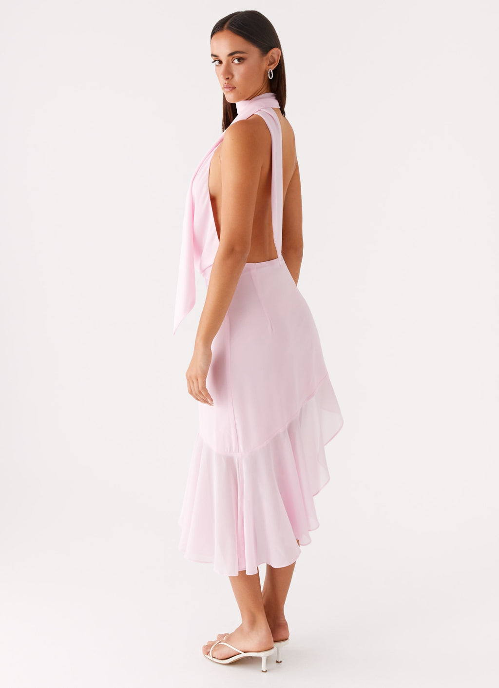 Layna Scarf Midi Dress - Pink