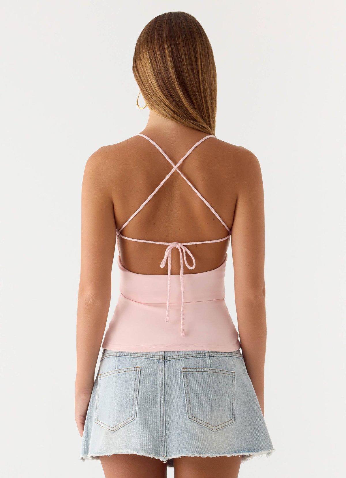 Leon Distressed Denim Mini Skirt - Light Blue Wash
