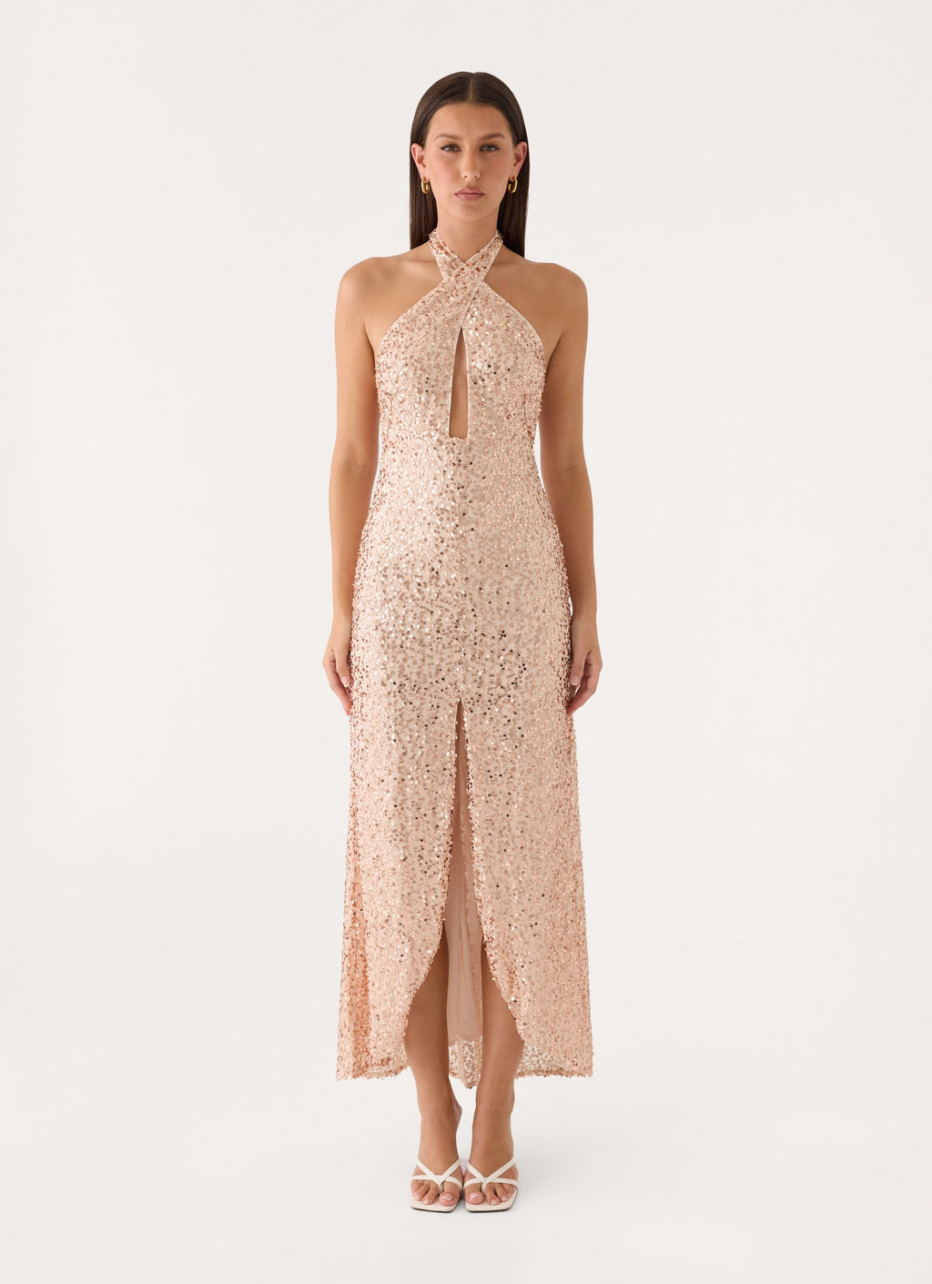 Lights Off Maxi Dress - Nude