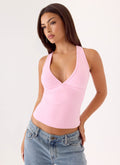 Lua Halter Top - Pink