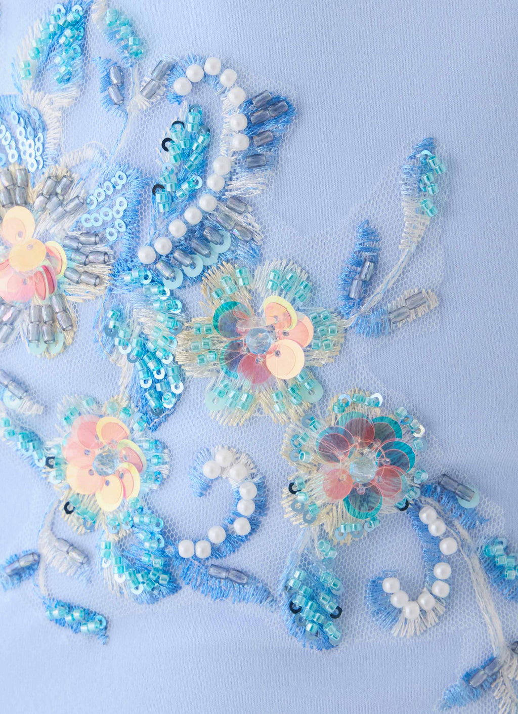Michele Floral Top - Baby Blue