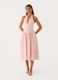 Monique Halter Midi Dress - Marshmallow Pink