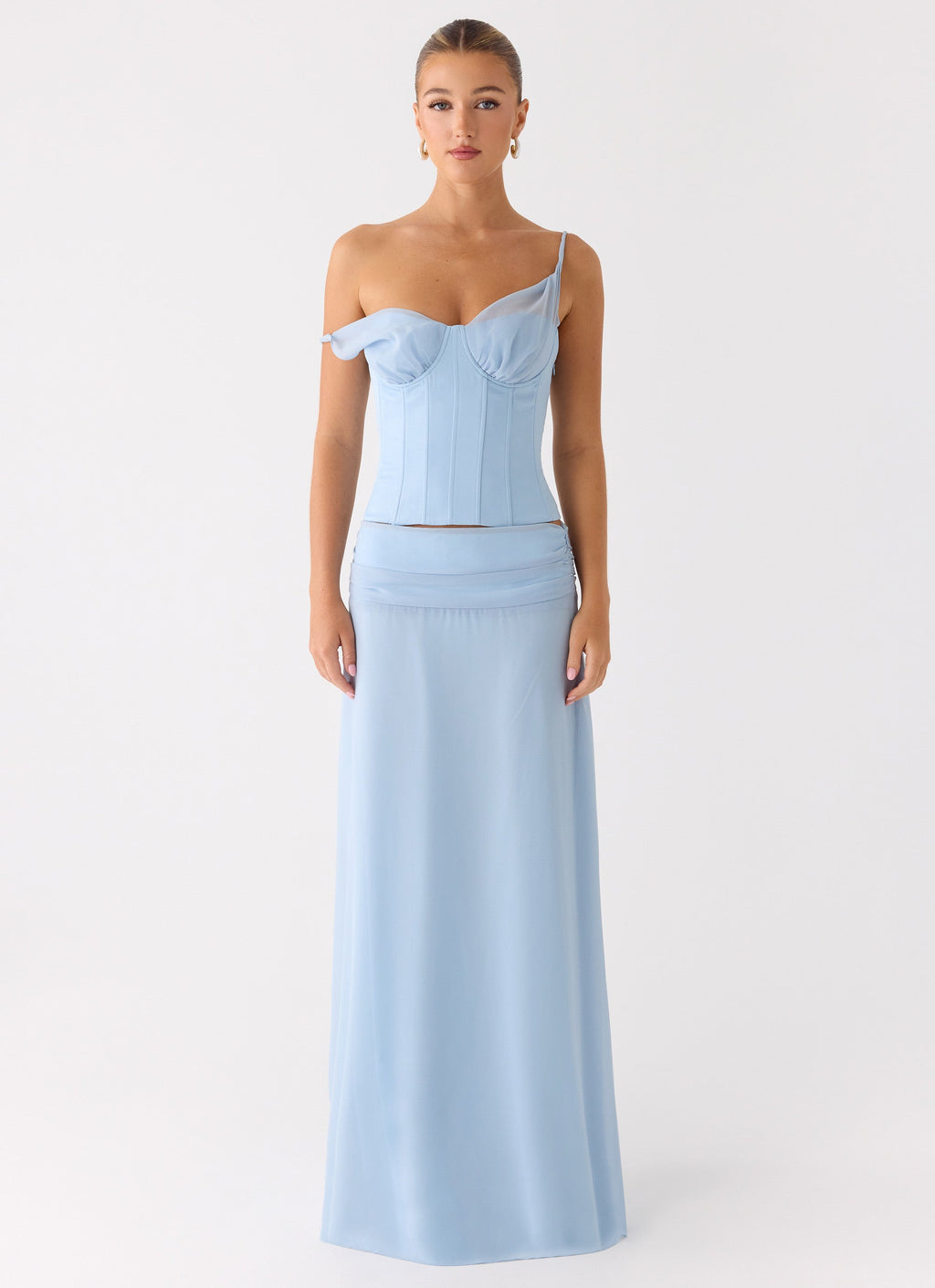 Natalya Corset Top - Pale Blue