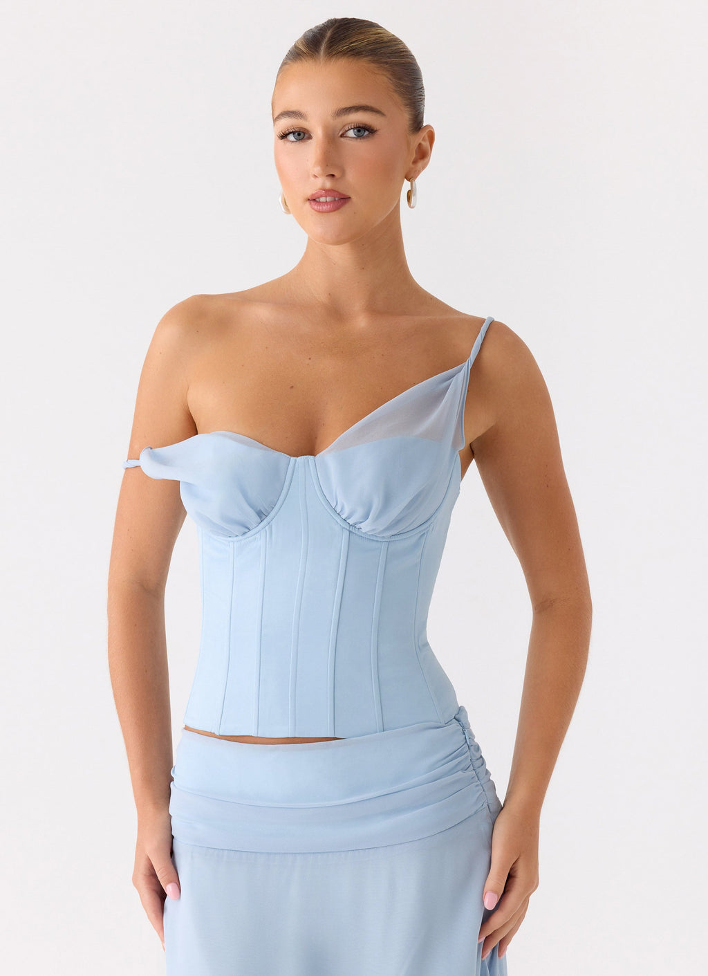 Natalya Corset Top - Pale Blue