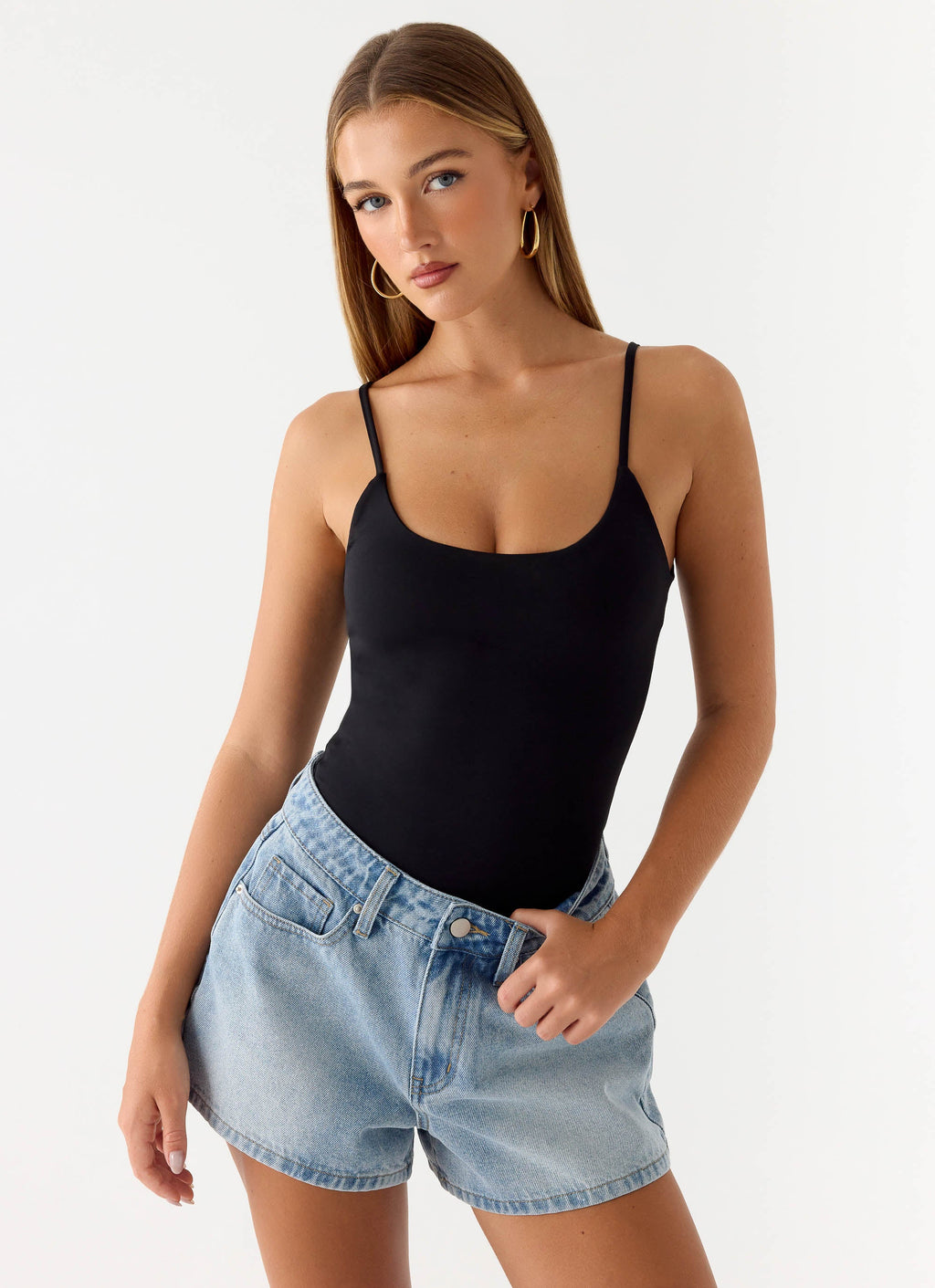 Owen A-Line Denim Shorts - Light Blue Wash
