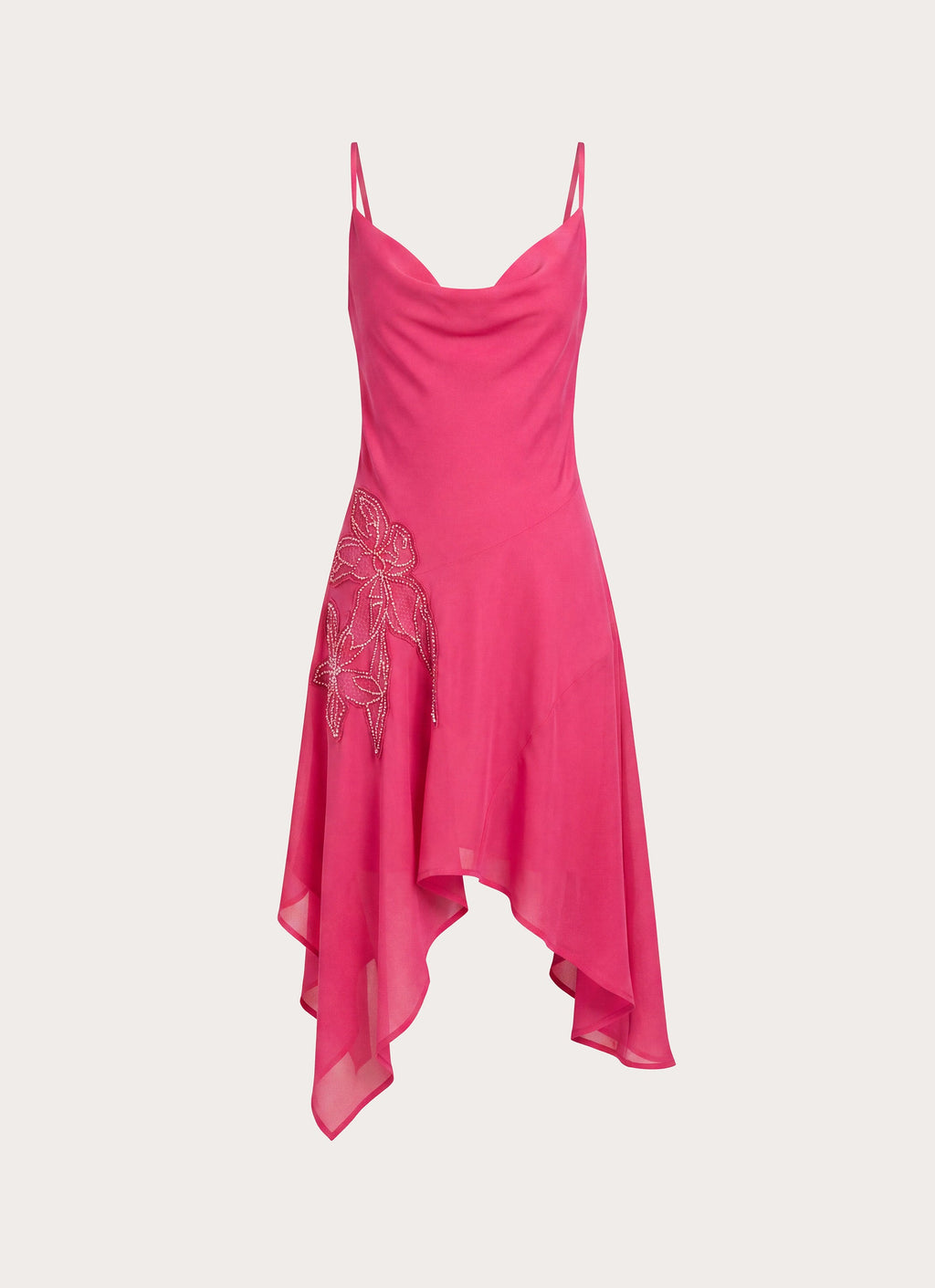 Pirama Beaded Midi Dress - Fuchsia