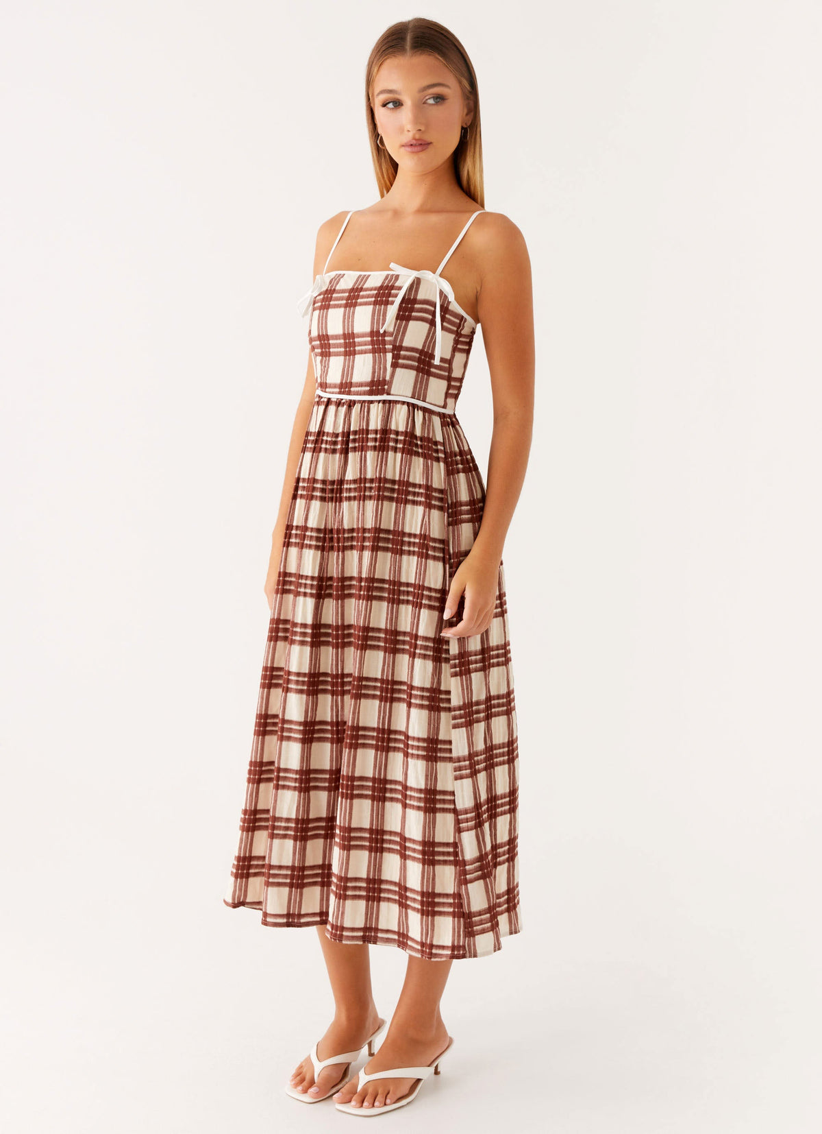 Shyanne Midi Dress - Chocolate Check