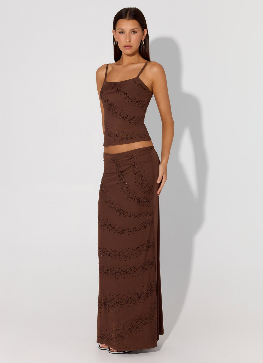 Sweet Sky Beaded Top - Chocolate