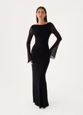 The After Party Backless Maxi Dress - Black