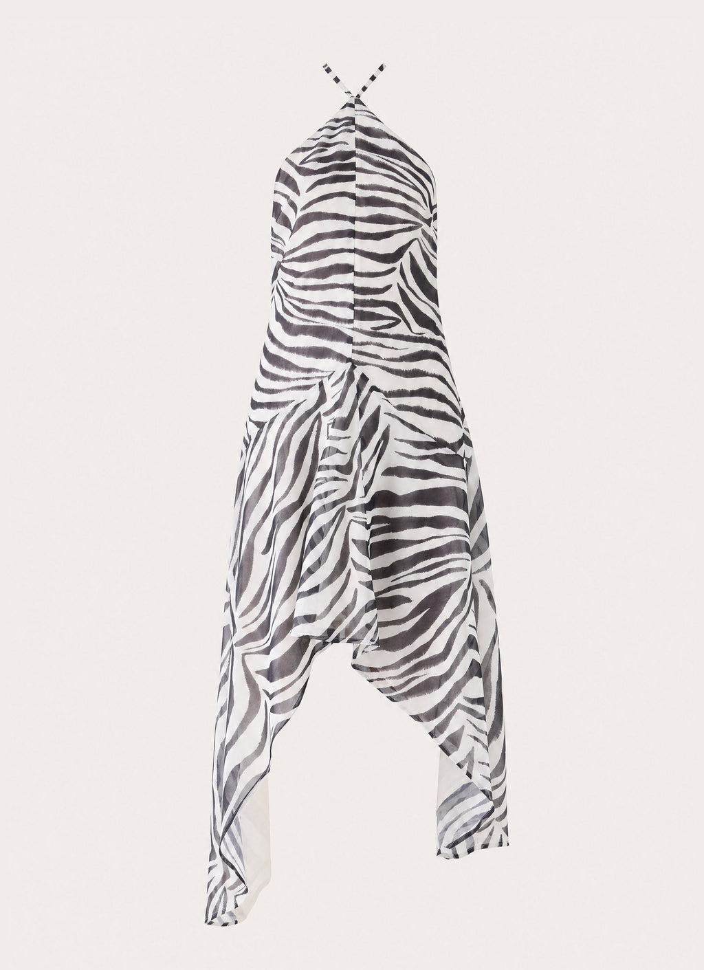 Tunelia Asymmetric Midi Dress - Zebra