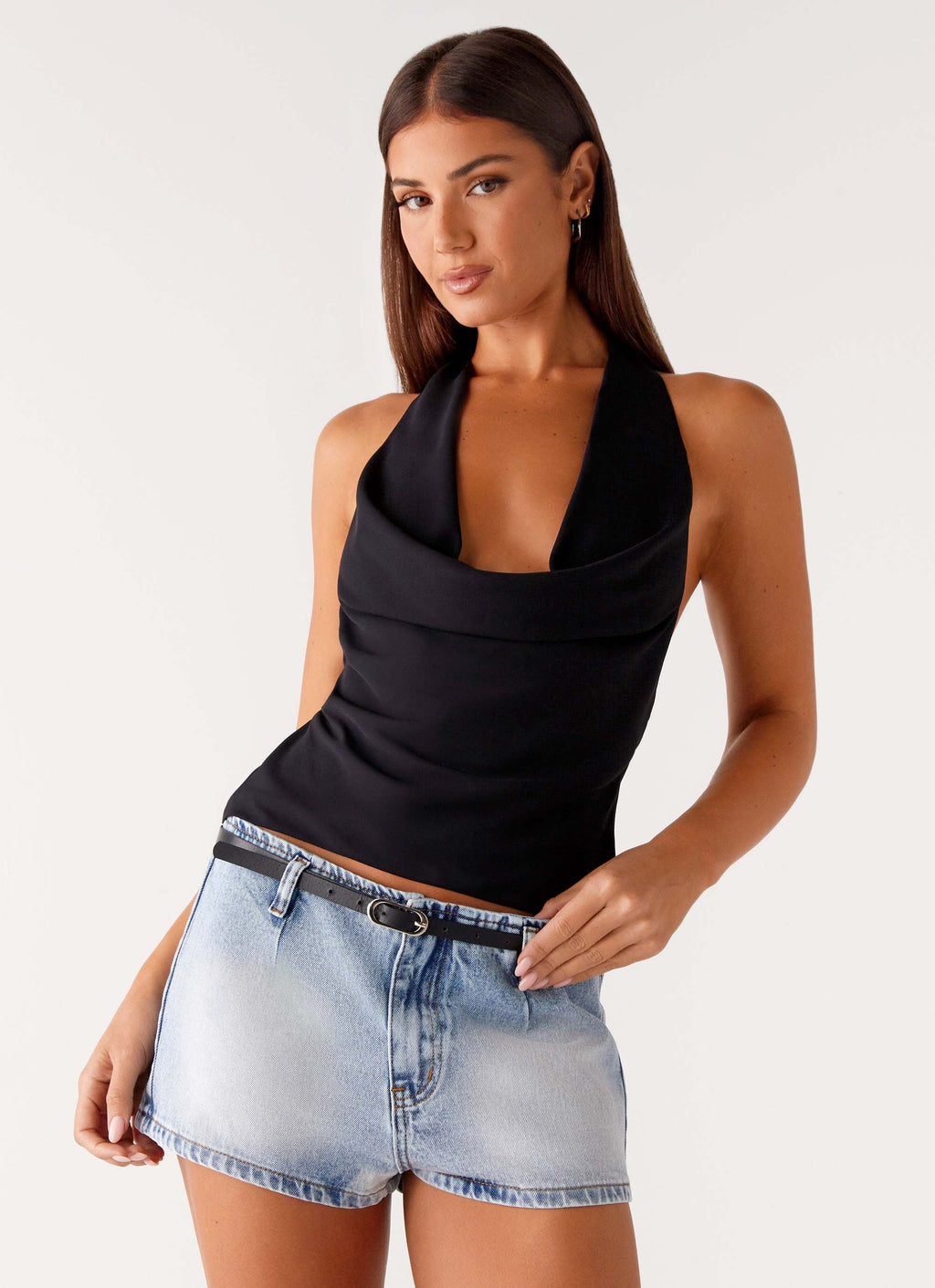 Unreal Denim Mini Shorts - Bleached Blue