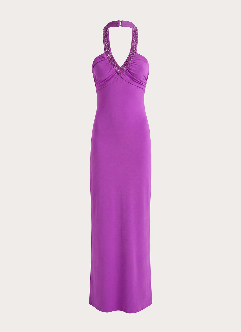 Yamila Beaded Strap Maxi Dress - Purple