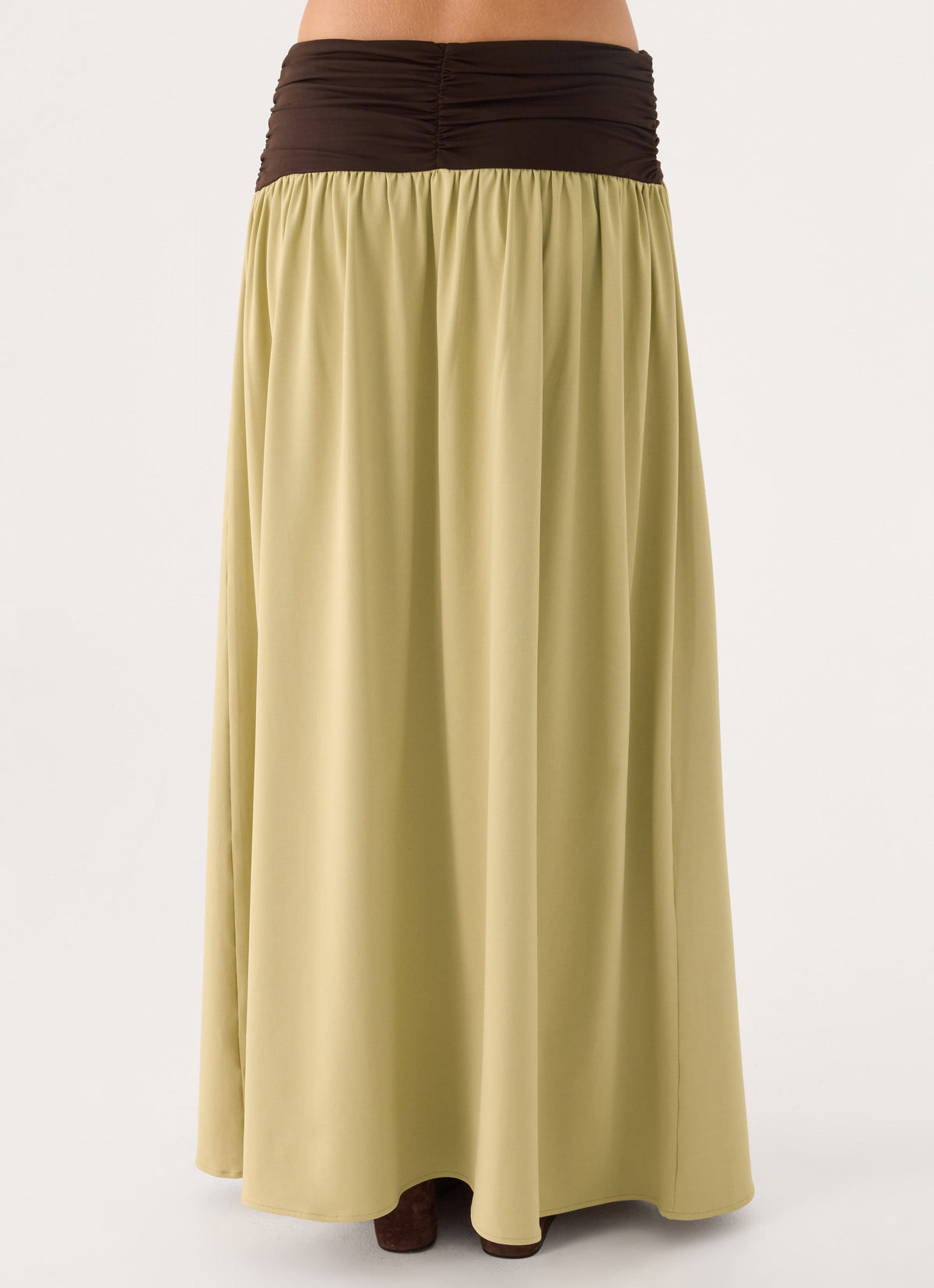 Zeraphine Gathered Maxi Skirt - Olive